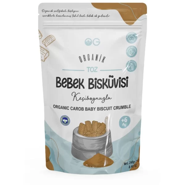 Nessiworld OG Natural Organik Keçiboynuzlu Toz Bebek Bisküvisi 240 Gr 6+ Ay