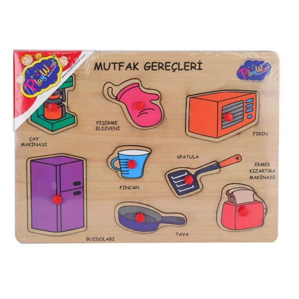 Nessiworld ONY-168-169 Ahşap Tutmalı Mutfak Gereçleri -Onyıl Oyuncak