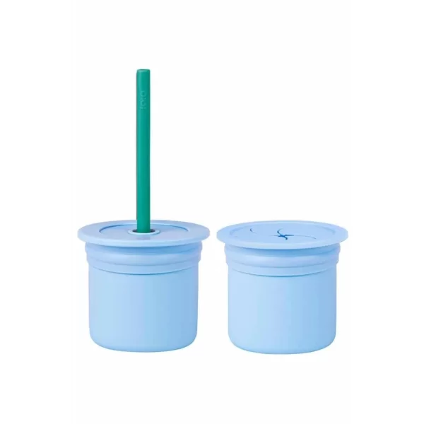 Nessiworld    Pipetli Silikon Bardak Seti Mineral Blue / Aqua Green