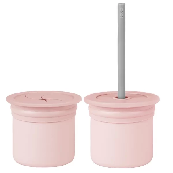 Nessiworld    Pipetli Silikon Bardak Seti Pinky Pink / Powder Grey
