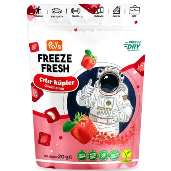 Nessiworld Pol’s Freeze Fresh Çıtır Küpler Çilek Elma 20 Gr