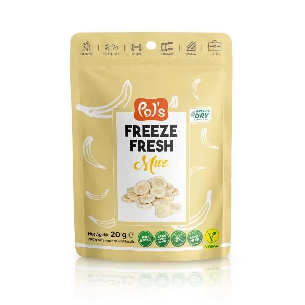 Nessiworld Pol’s Freeze Fresh Dondurularak Kurutulmuş Dilim Muz 20gr