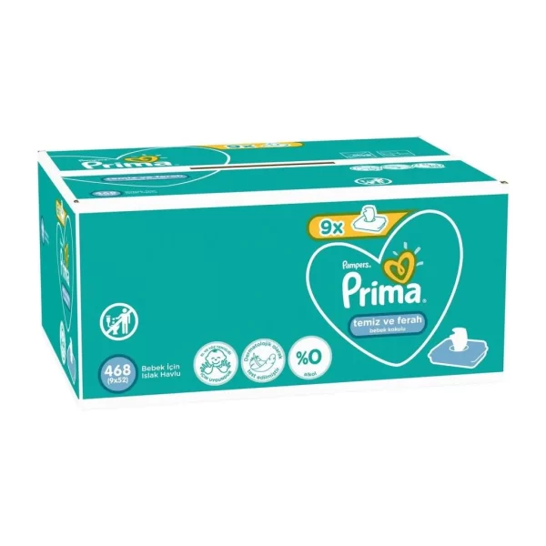 Nessiworld Prima Temiz ve Ferah Islak Havlu Mendil 9Lu 468 Yaprak