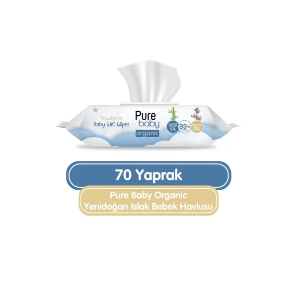 Nessiworld Pure Baby Organic Yenidoğan Islak Havlu Mendil 70 Yaprak