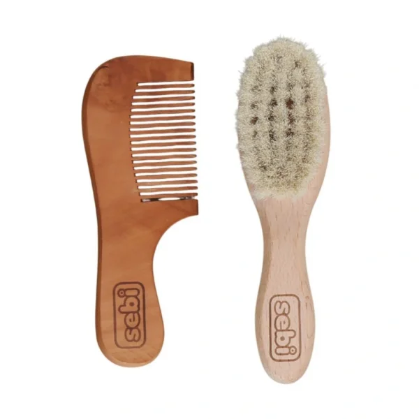 Nessiworld Sebi Bebe Doğal Keçi Kılı Fırça ve Tarak Seti