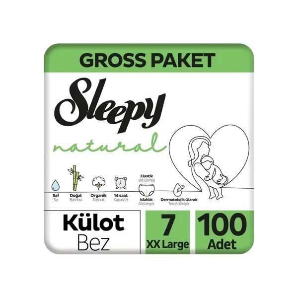 Nessiworld Sleepy Natural Külot Bez Gross Paket 7 Beden 100 Adet