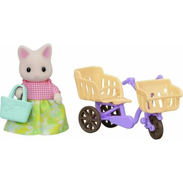 Nessiworld Sylvanian Families Çiçekli Kedi Anne ve Bisiklet