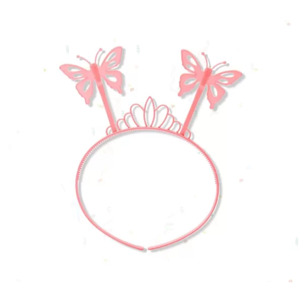 Nessiworld Toz Pembe Renk Kelebek Kanadı Tacı ve Sopası 50x37 cm