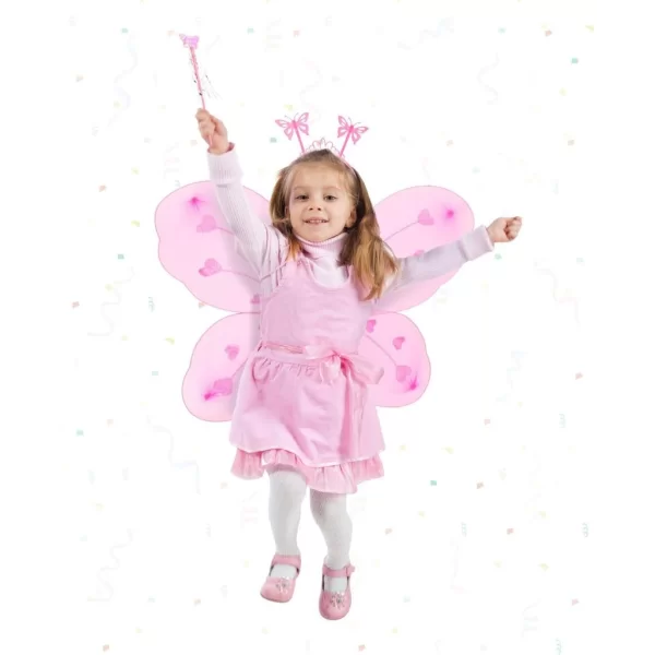 Nessiworld Toz Pembe Renk Kelebek Kanadı Tacı ve Sopası 50x37 cm