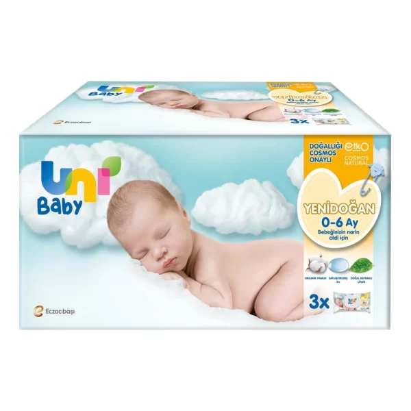 Nessiworld  Uni Baby Yenidoğan Islak Havlu Mendil 3Lü 120 Yaprak