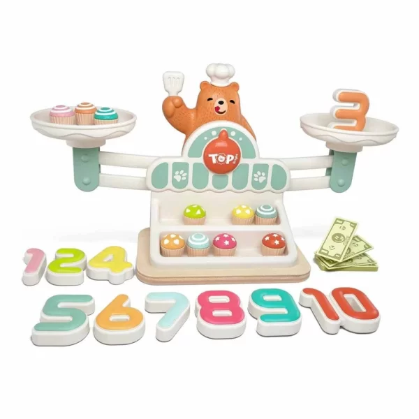 Nessiworld  Woody Ahşap Manyetik Terazi Alışveriş Oyunu 34 Parça
