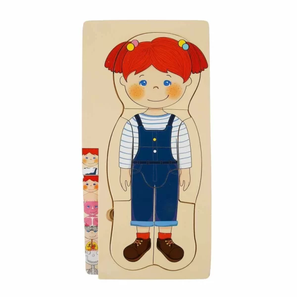 Nessiworld  Woody Oyna Öğren Katmanlı İnsan Vücudu Ahşap Puzzle 4 x 7 Parça