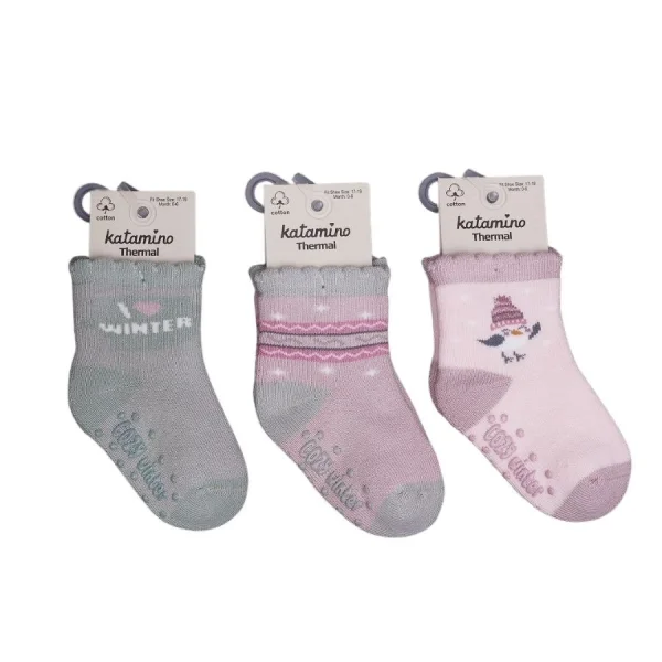 NessiWorld Zerin Absli Kız Bebek Havlu Soket Çorap K45908 Asorti