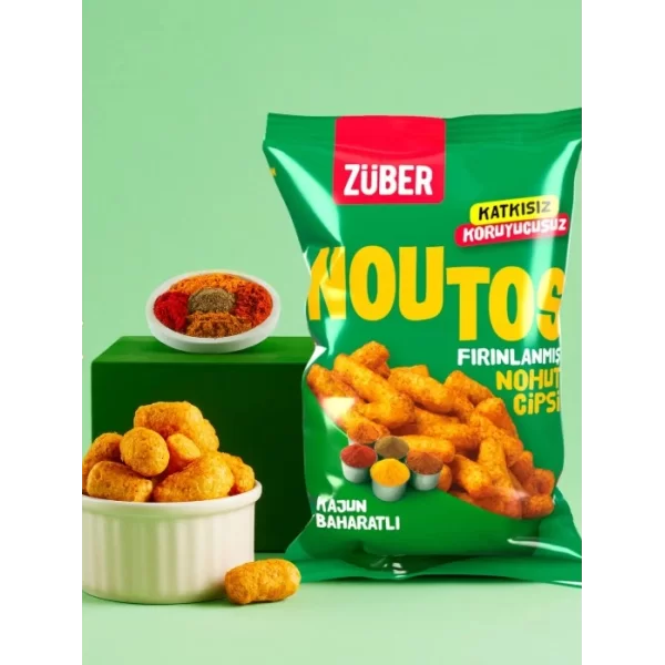 Nessiworld Züber Noutos Fırın Nohut Cipsi 55 Gr Kajun Baharatlı