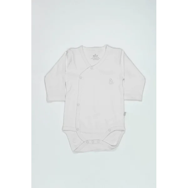 Organik Natural Basic Style Kruvaze Uzun Kol Body BS17102 Beyaz