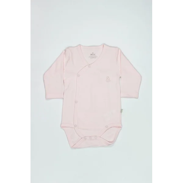 Organik Natural Basic Style Kruvaze Uzun Kol Body BS17102 Pembe