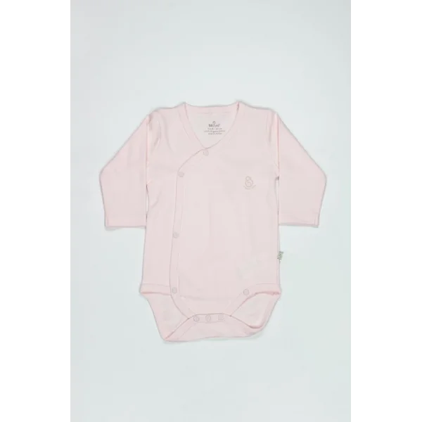Organik Natural Basic Style Kruvaze Uzun Kol Body BS17102 Pembe