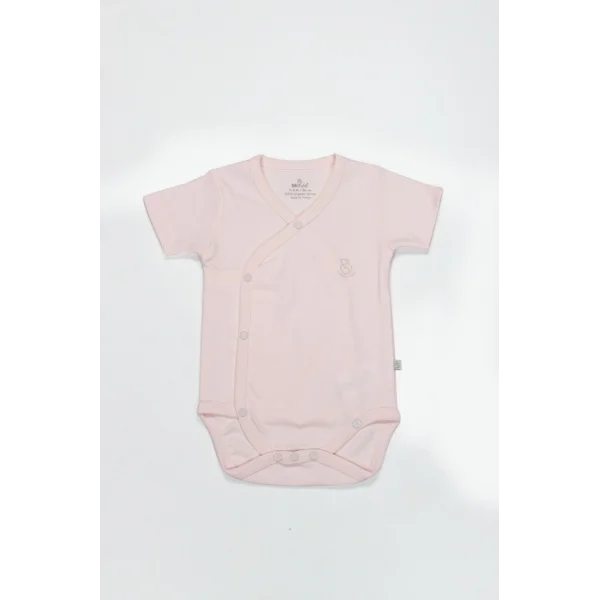 Organik Natural Basic Style Kruvaze Yarım Kol Body BS17101 Pembe