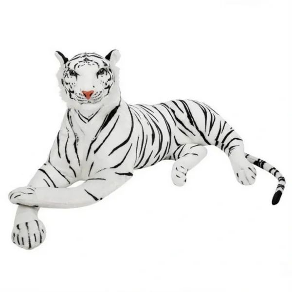 Peluş Yatan Beyaz Kaplan 130 cm