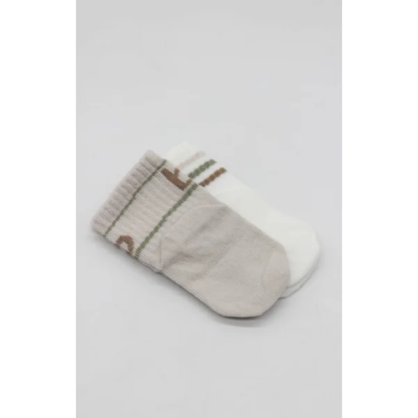 Penye Kaymaz Soket Çorap 2li 10144 Taş Ekru