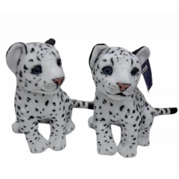 PL50135 25 CM OTURAN KÜÇÜK BEYAZ LEOPAR-HLY