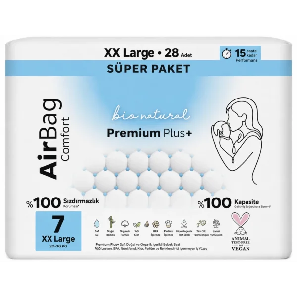 Premium Plus Airbag Comfort Bebek Bezi 7 Beden 28 Adet