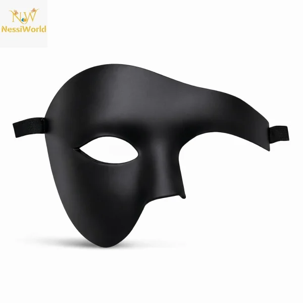 Siyah Yarım Erkek Maske – Phantom Parti & Balo Maskesi