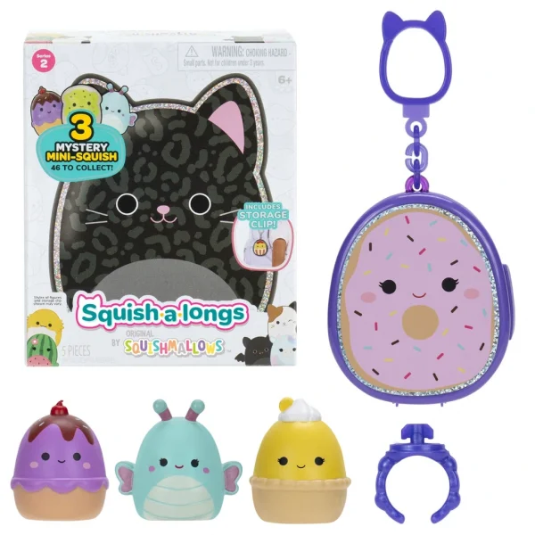 Squish-a-longs 3 Figür + Yüzük Çantalı Sürpriz Paket Seri 2