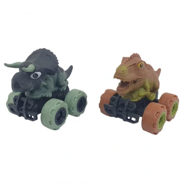 Sürtmeli Dinazor Arabalar 2li -  cm - Triceratops & Stegosaurus
