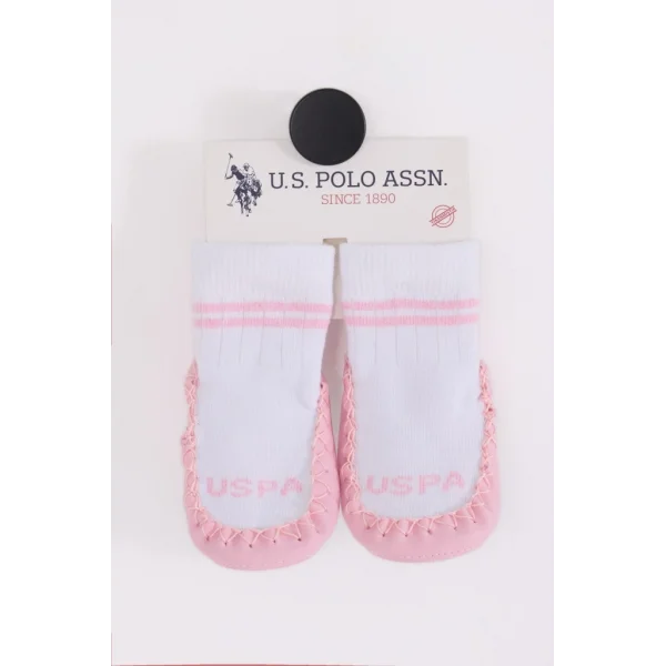 U.S. Polo Assn Çarık Çorap USB2800 Beyaz-Pembe