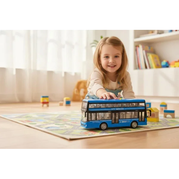 WY912B PİLLİ SESLİ ÇİFT KAT OYUNCAK OTOBÜS