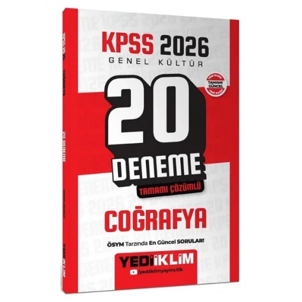 YEDİİKLİM KPSS COĞRAFYA DENEME 20 Lİ