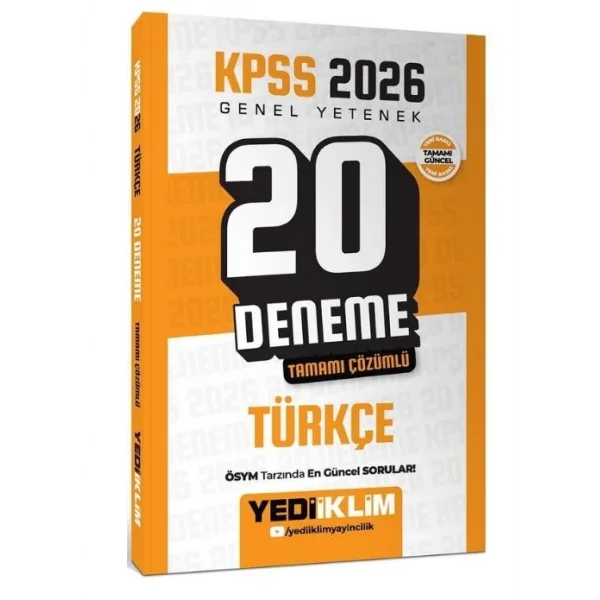 YEDİİKLİM KPSS GY TÜRKÇE 20 DENEME