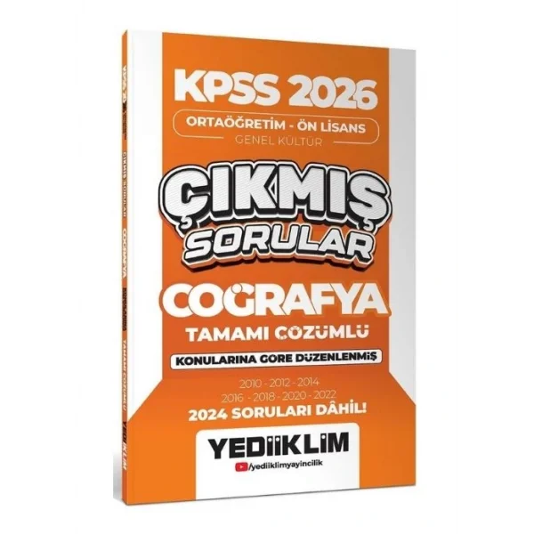 YEDİİKLİM KPSS ÖNLİSANS COĞRAFYA ÇIKMIŞ SORULAR