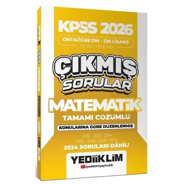 YEDİİKLİM KPSS ÖNLİSANS MATEMATİK ÇIKMIŞ SORULAR