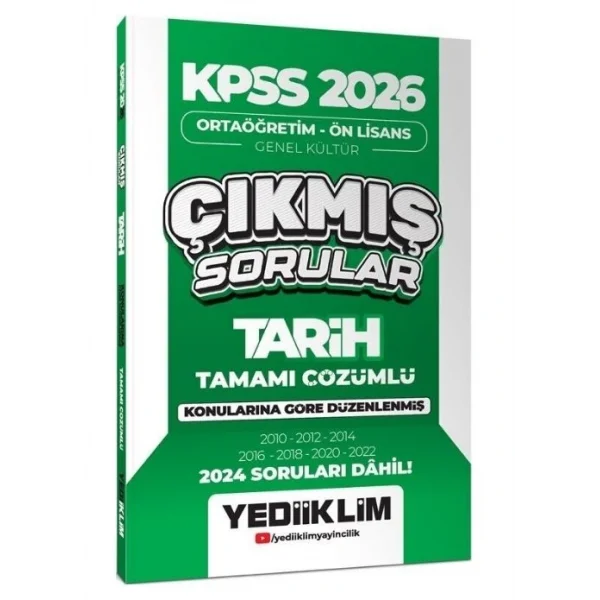 YEDİİKLİM KPSS ÖNLİSANS TARİH ÇIKMIŞ SORULAR