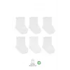 6Lı Basic Penye Soket Çorap 10101 Beyaz