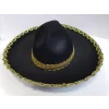 Altın Renk Şeritli Meksika Mariachi Latin Şapkası 55 cm Çocuk