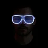 Beyaz Led Işıklı Parti Gözlüğü - Neon Glow Şerit Gözlük 3 Modlu