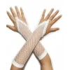 Beyaz Renk Parmak Arası File Örgü Eldiven 26 cm