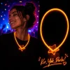 Glow Yıldız Kolye Neon Fosforlu Işıklı Kolye Turuncu Renk