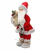Gri Kürklü Noel Baba Dekoratif Biblo 41 cm