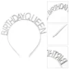 Gümüş Renk Kristal Taşlı Parlak Birthday Queen Yazılı Kraliçe Taç 16x17 cm