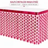 Kalpli Metalize Masa Eteği Kırmızı 75x300 cm
