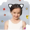 Kedi Kulak Taç Siyah İçi Beyaz Renk Pofuduk 15X17 cm