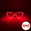 Kırmızı LED Işıklı Kalp Gözlük – 3 Modlu Parti &