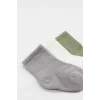 Koala Boy 3lü Penye Soket Çorap 10133 Gri