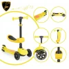 L5-2IN1-Y  LİSANSLI KATLANIR OTURAKLI IŞIKLI SCOOTER SARI