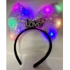 Led Işıklı 3 Farklı Fonksiyonda Yanan Gümüş Love Yazılı Lila Fiyonk Taç 20X17 cm