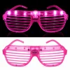 LED Işıklı Panjur Parti Gözlüğü Pembe Renk Gözlük